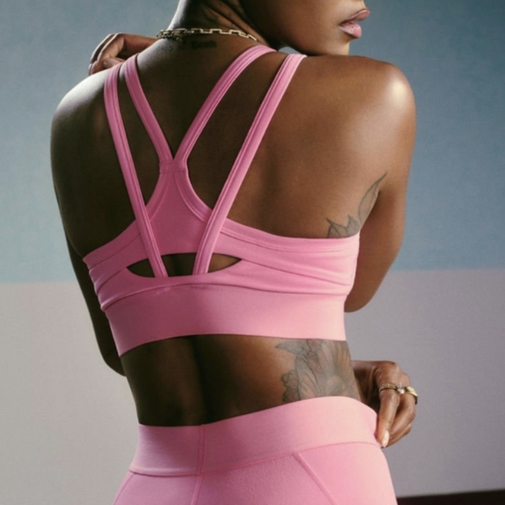 Fabletics Pink Strappy Back Sports Bra